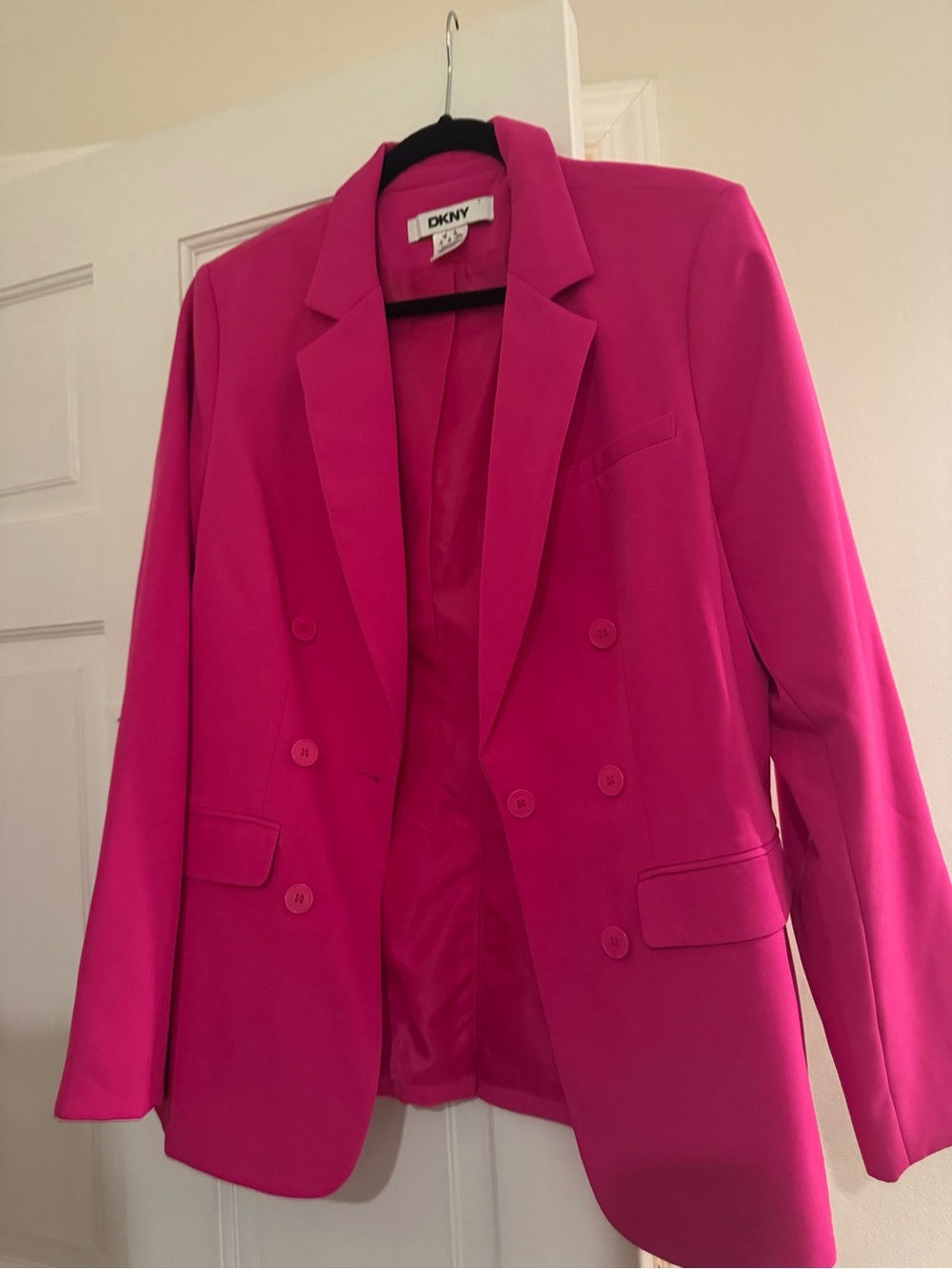 DKNY Vibrant Fuchsia Double-Breasted Blazer Woman’s 14